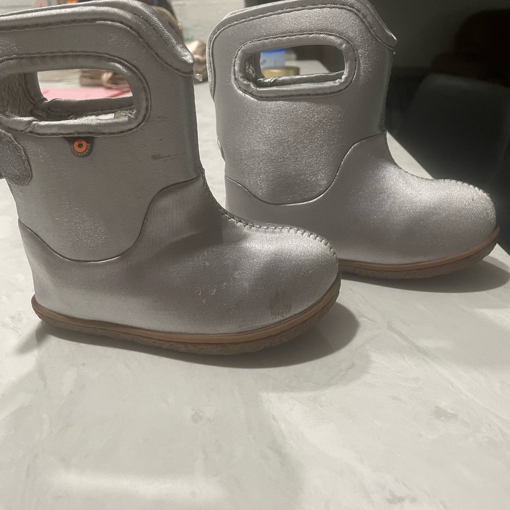 Bogs Shiny Silver Kids Boots